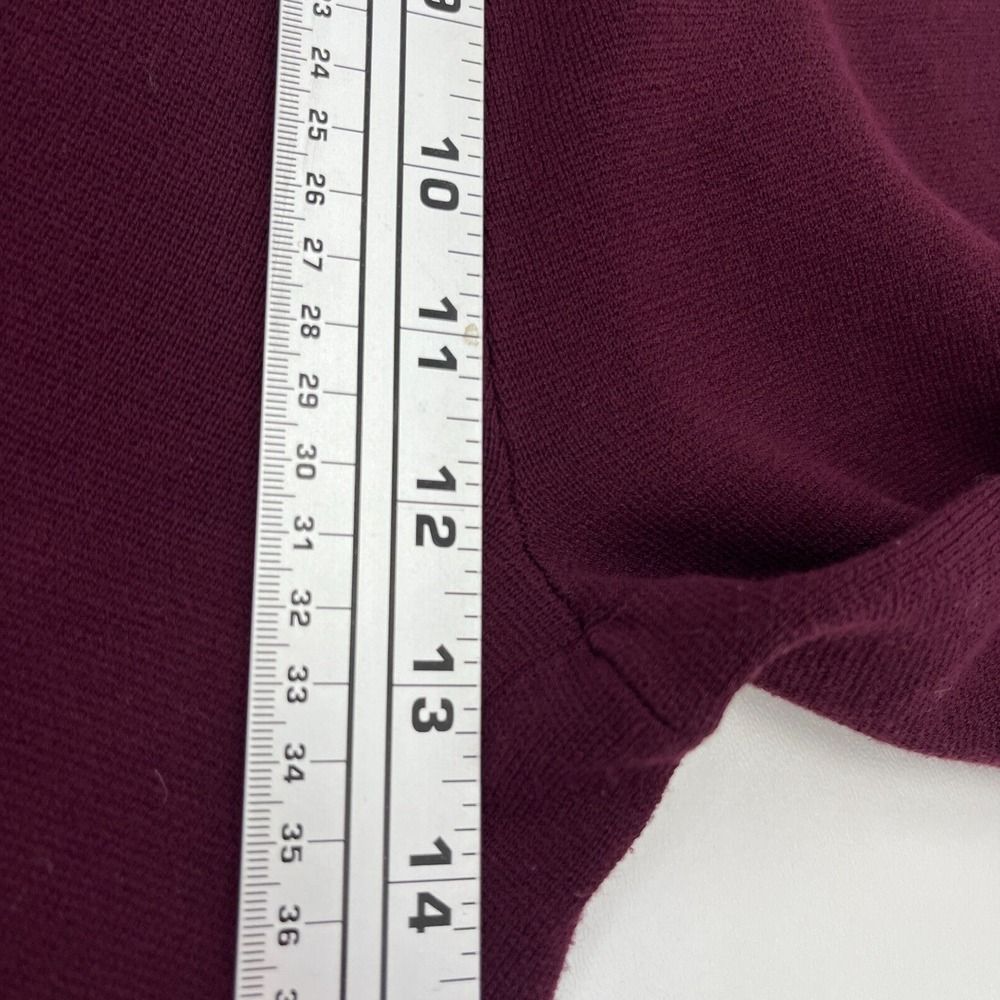 Ann Taylor Thick Knit Crop Pants Maroon Merlot Pull On - Picture 8 of 12